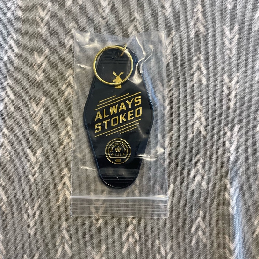 Dutch Bros Black and Gold Keychain